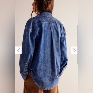 Free People Izzie Denim Cargo Jacket size SMALL